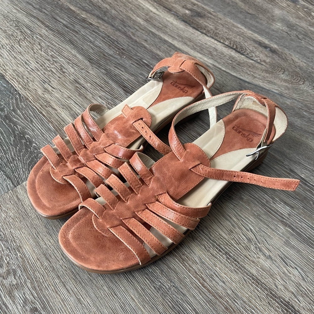 Dansko | Jennifer Leather Sandal Fisherman Style Hand Burnished Strappy Boho